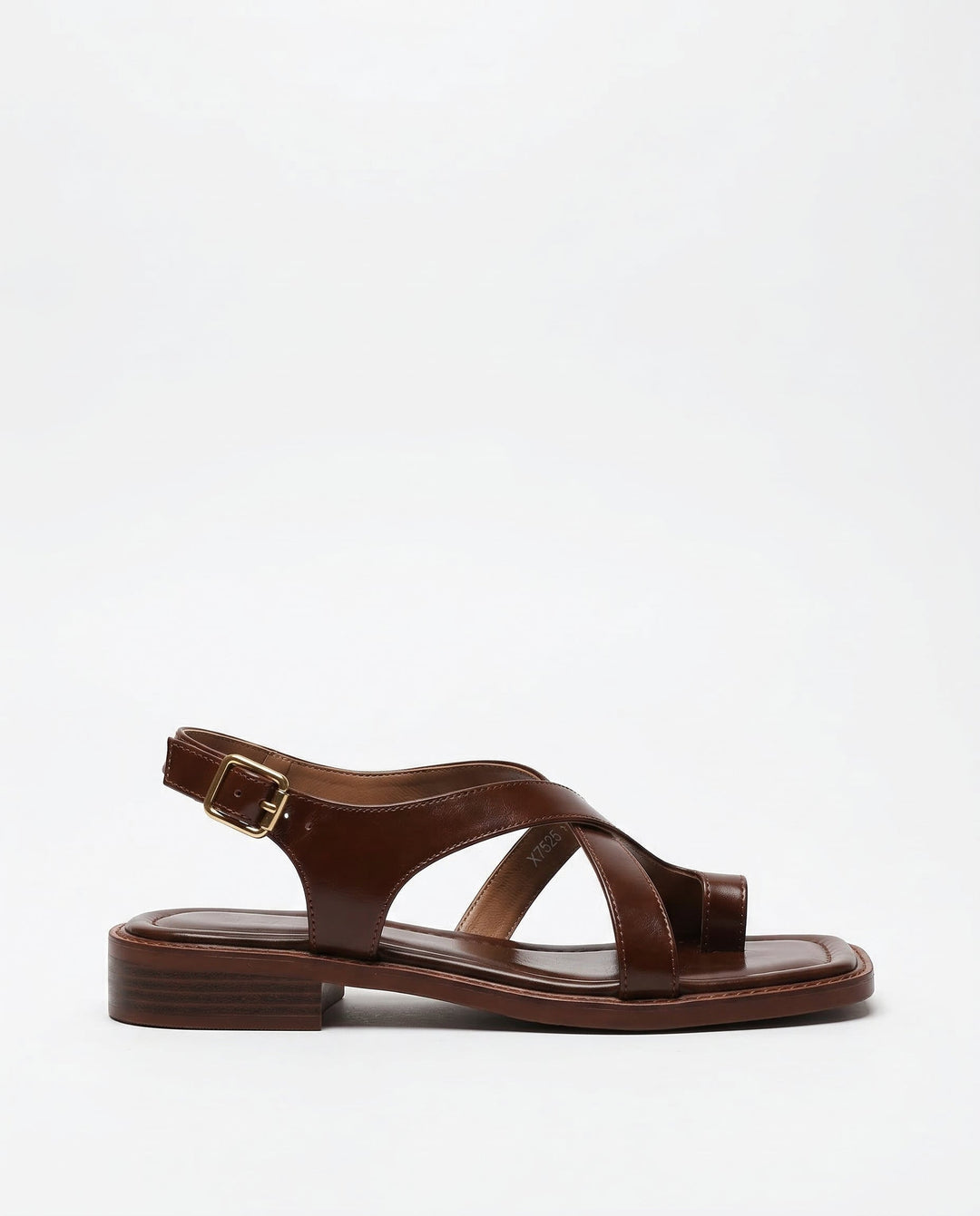Crossover Strap Low Heel Sandals