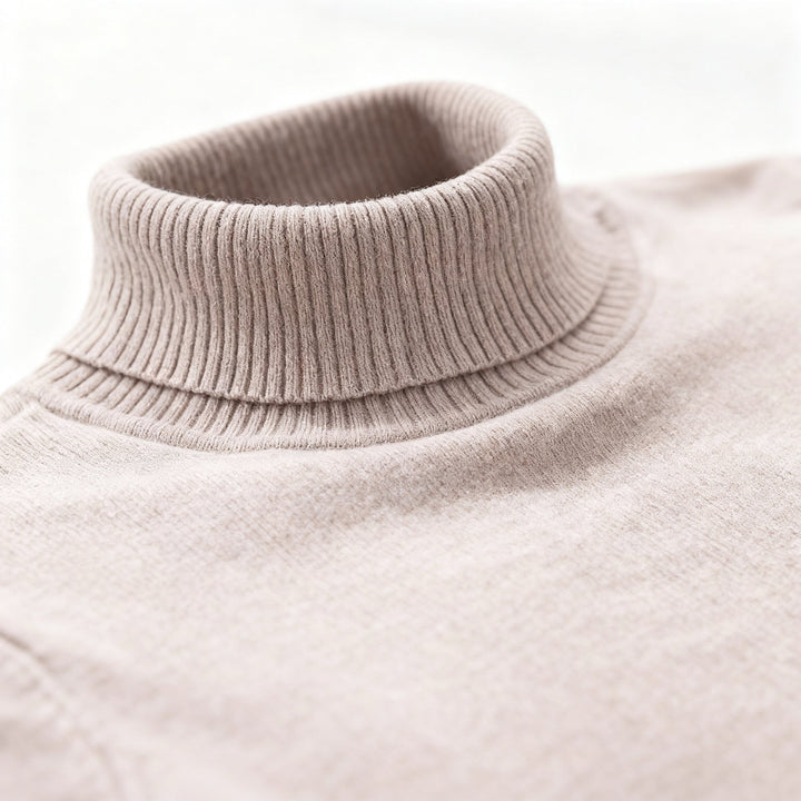 Fine Knitted Turtleneck Men Slim Fit Long Sleeves