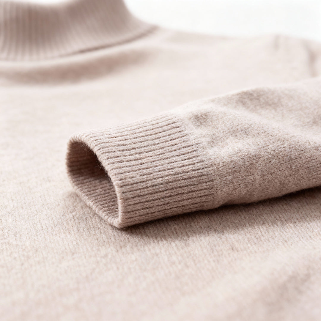 Fine Knitted Turtleneck Men Slim Fit Long Sleeves