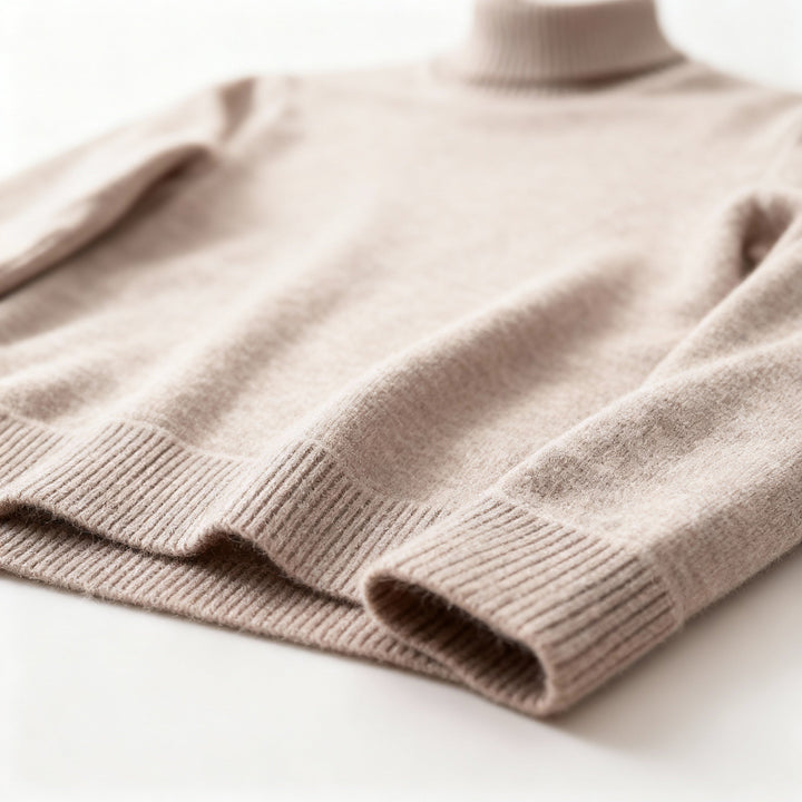 Fine Knitted Turtleneck Men Slim Fit Long Sleeves