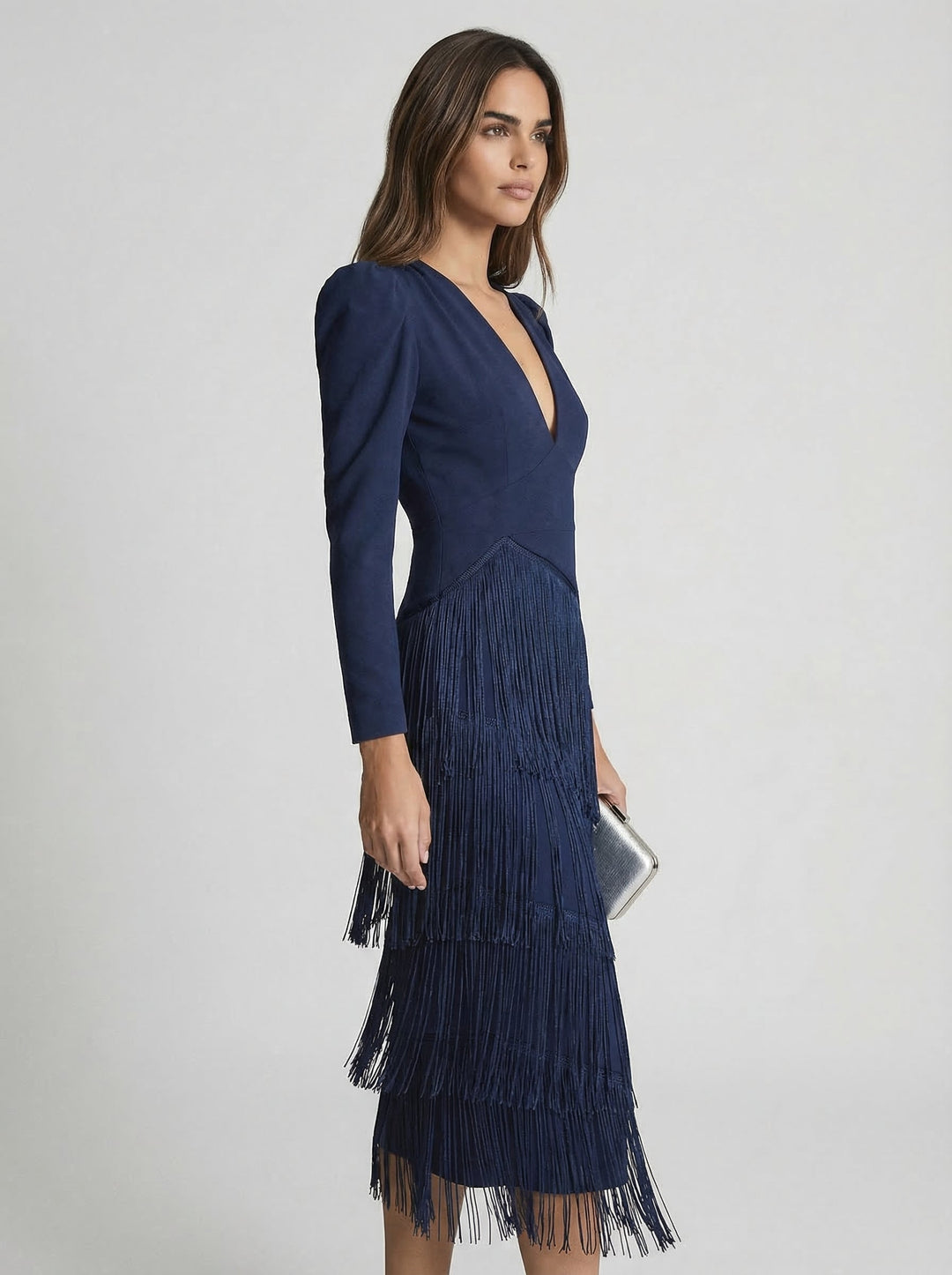 Sage green fringe dress from Emma & Rose Cape Town featuring stylish fringe details and elegant high-end fashion design.