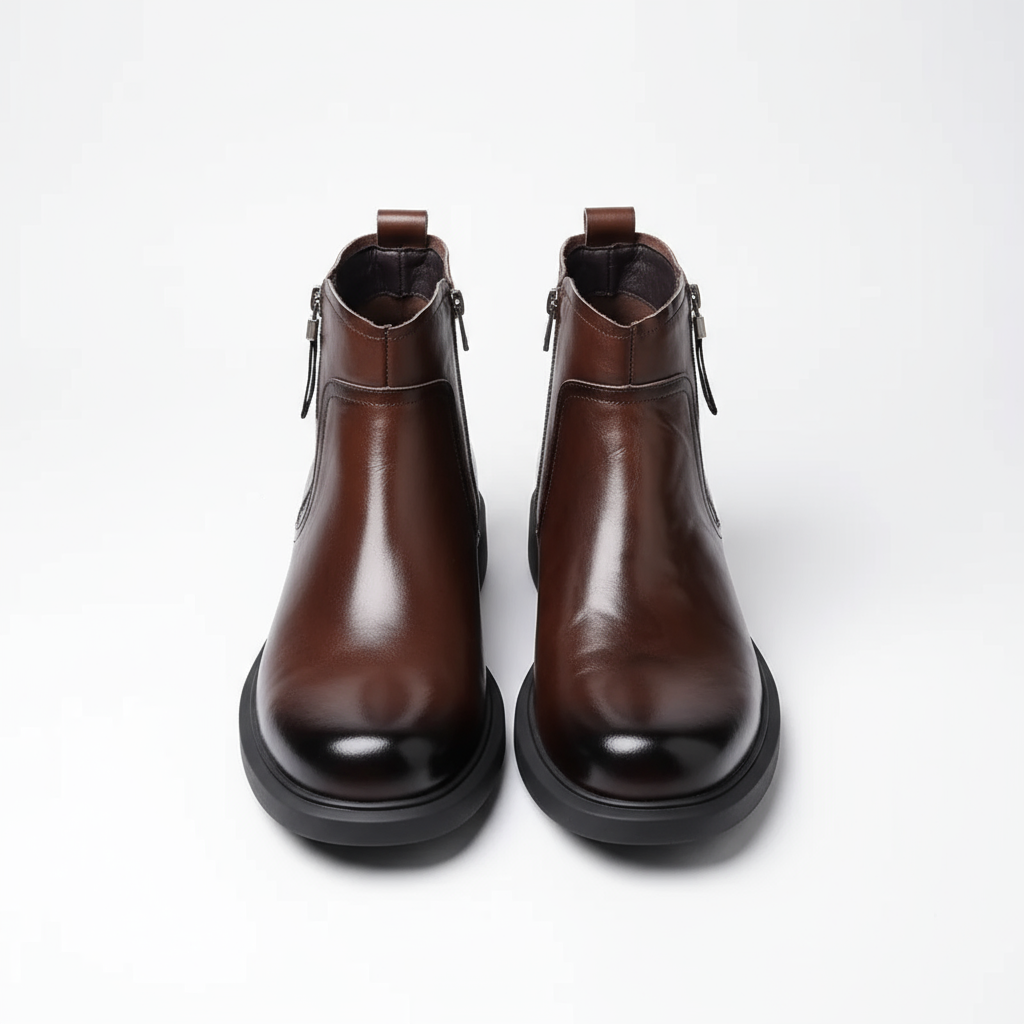 LAURENT MONACO | LEATHER ZIP BOOTS FOR MEN