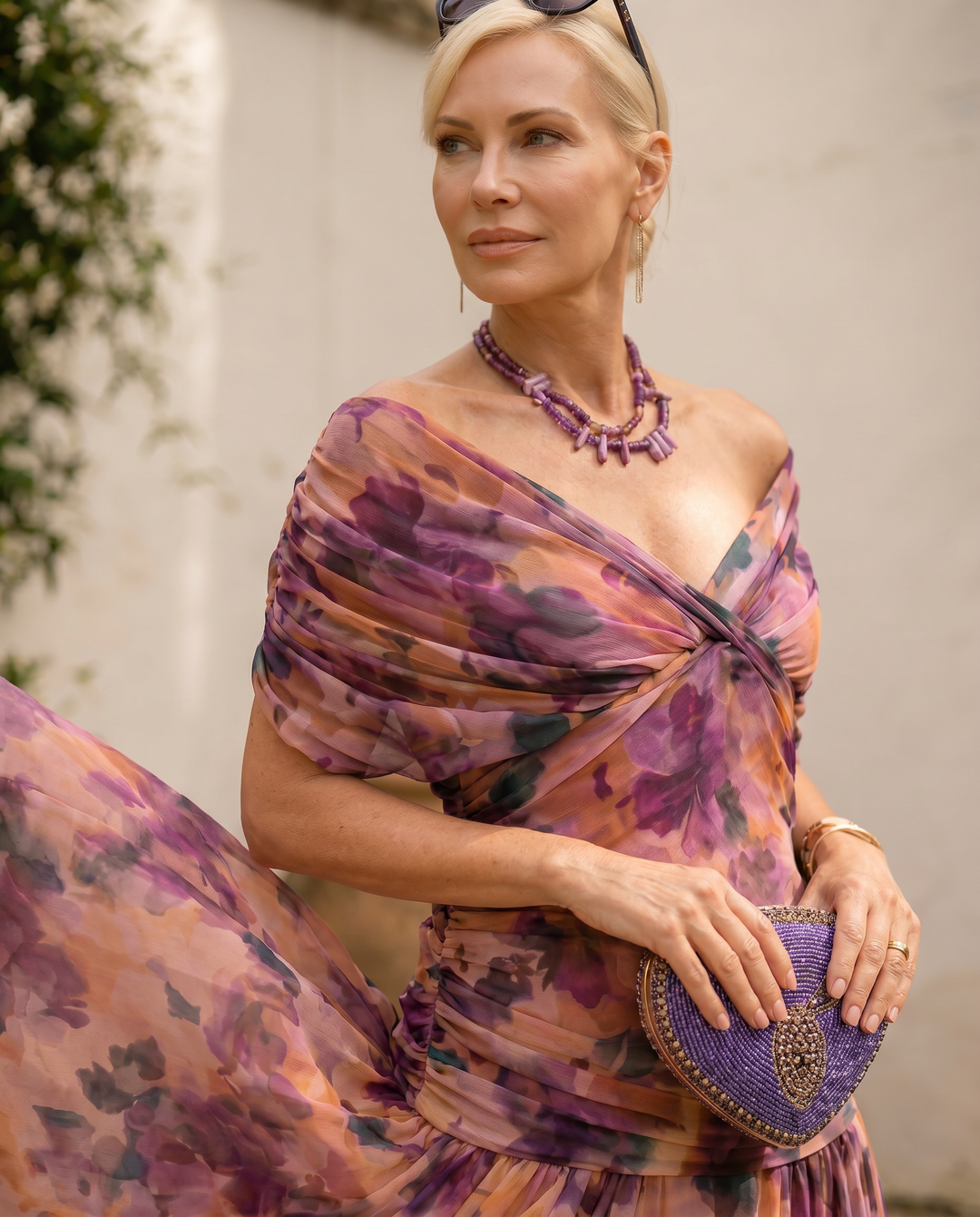 Elegant maxi dress for parties by Emma & Rose Cape Town featuring a sweetheart neckline and flowing fabric.