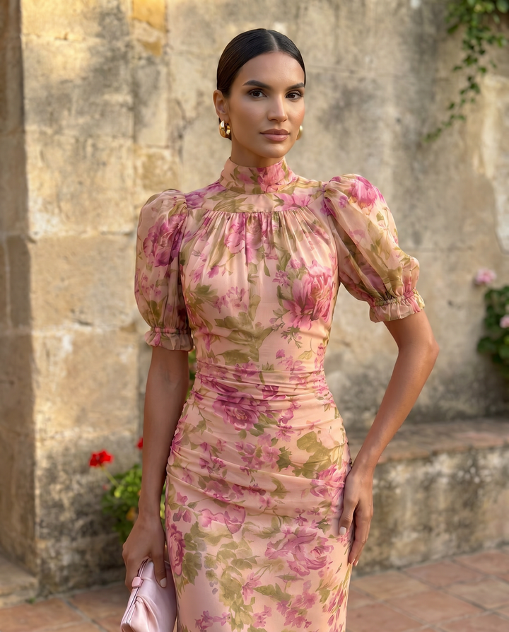Photorealistic image of the Emma & Rose Cape Town Rosario dress, showcasing its elegant design and fabric details in high resolution.