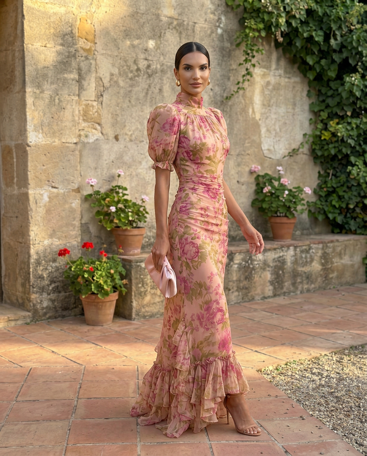 Photorealistic image of the Emma & Rose Cape Town Rosario Dress, featuring a stylish, high-resolution fashion dress on a model.