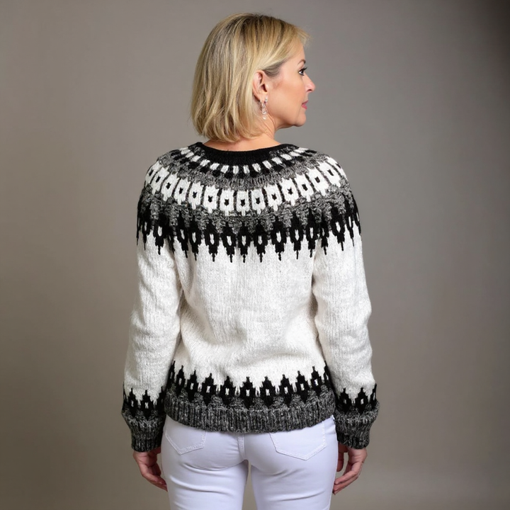 Alexa Vintage Icelandic Wool Cardigan - Elena Harper