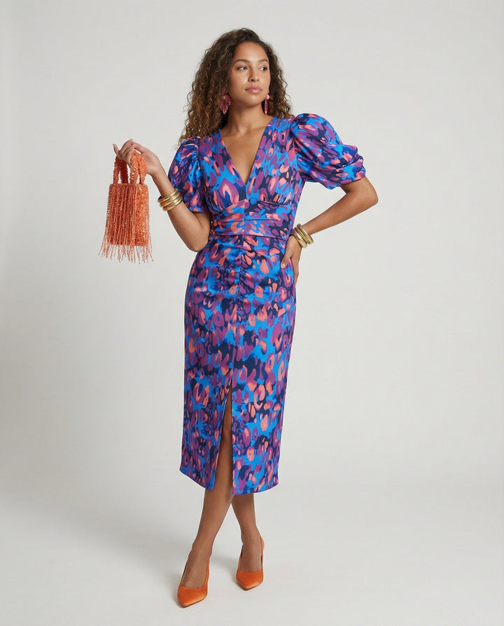 Women's Evening Dress with Voluminous Puff Sleeves EB