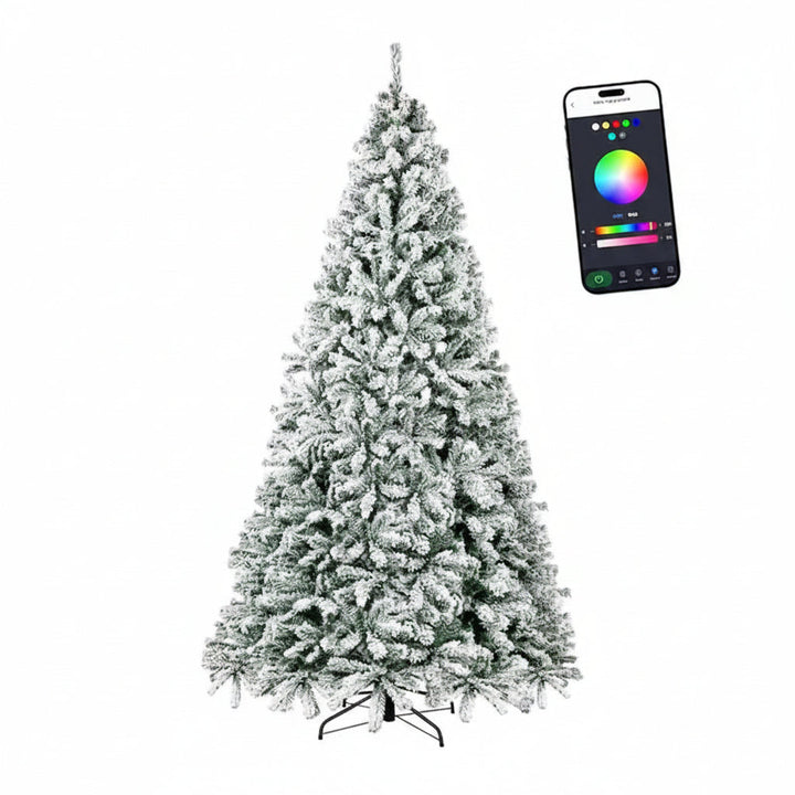 Fully Decorated Pre-Lit Artificial Christmas Tree with Fold-Flat Frame