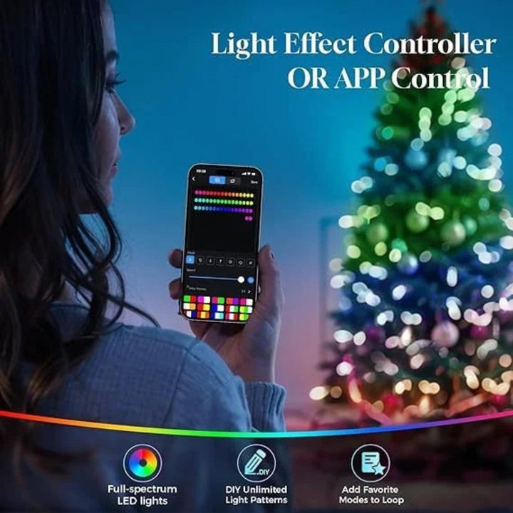 Fully Decorated Pre-Lit Artificial Christmas Tree with Fold-Flat Frame