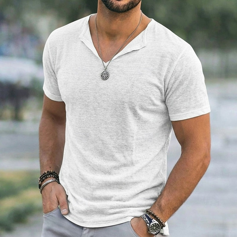 Dean Relaxed V-Neck T-Shirt, view 4 - Elena Harper