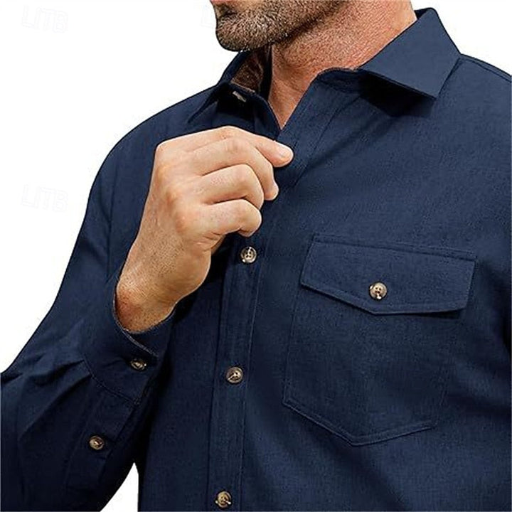 Tristan Rugged Button-Front Overshirt, view 6 - Elena Harper