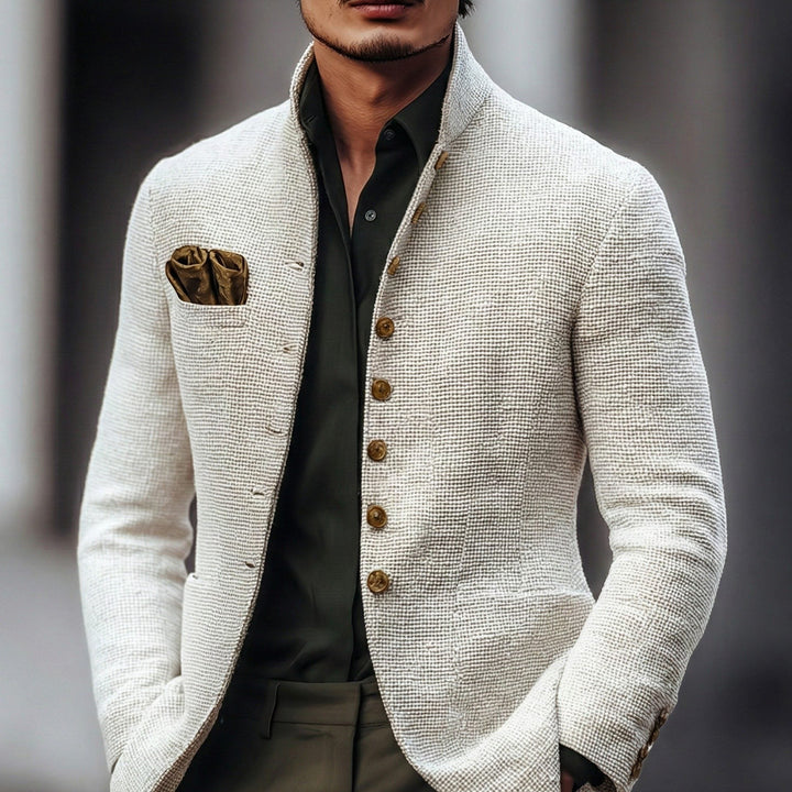 Knitted Cardigan with Button Closure for Men