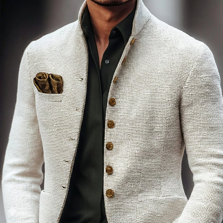 Knitted Cardigan with Button Closure for Men