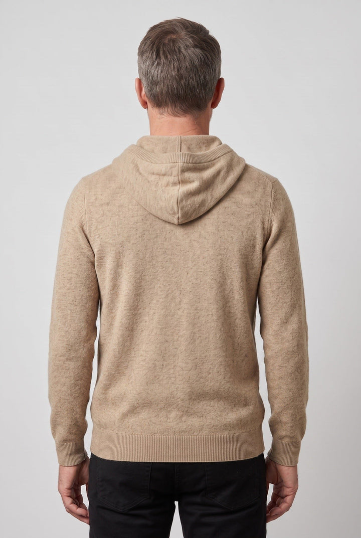 Knitted Hoodie with Drawstring for Men