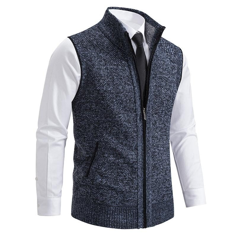 Knitted Zip-Up Vest for Men