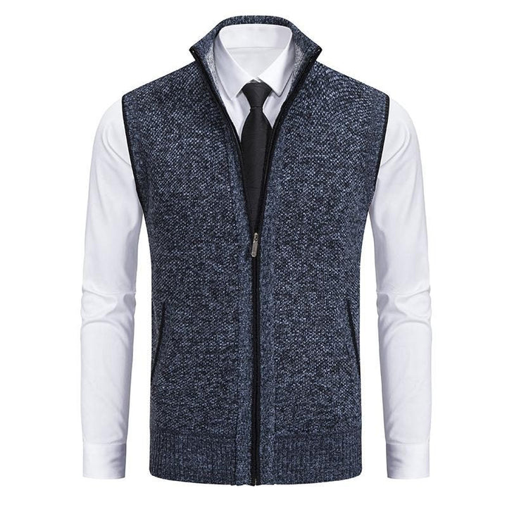 Knitted Zip-Up Vest for Men