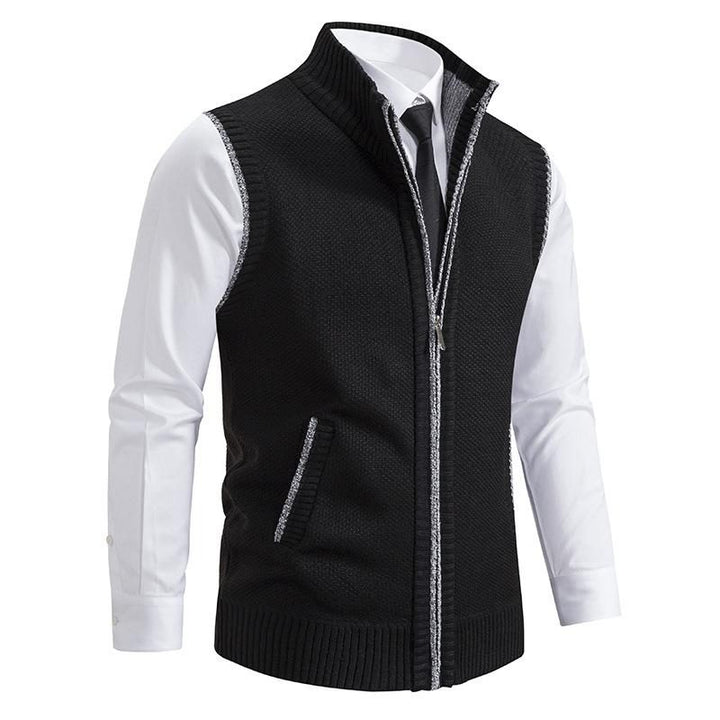 Knitted Zip-Up Vest for Men