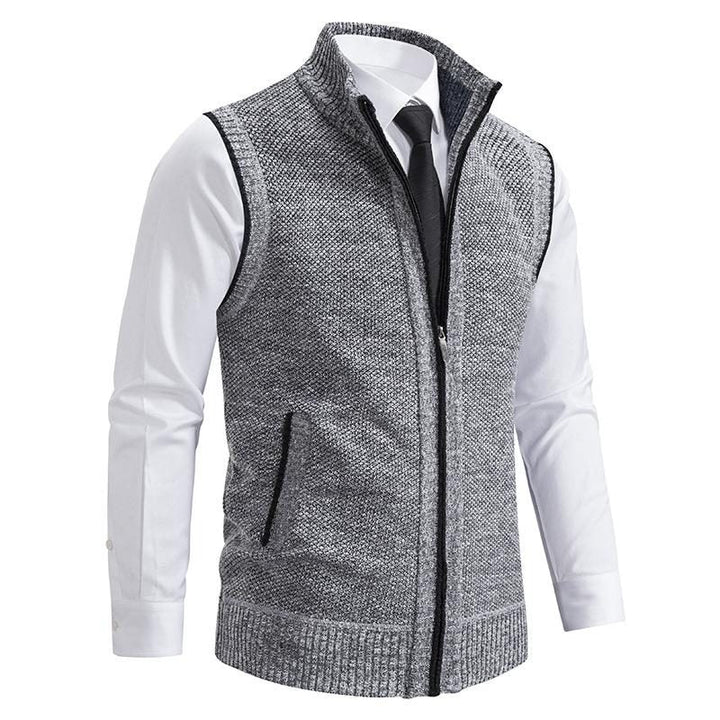 Knitted Zip-Up Vest for Men
