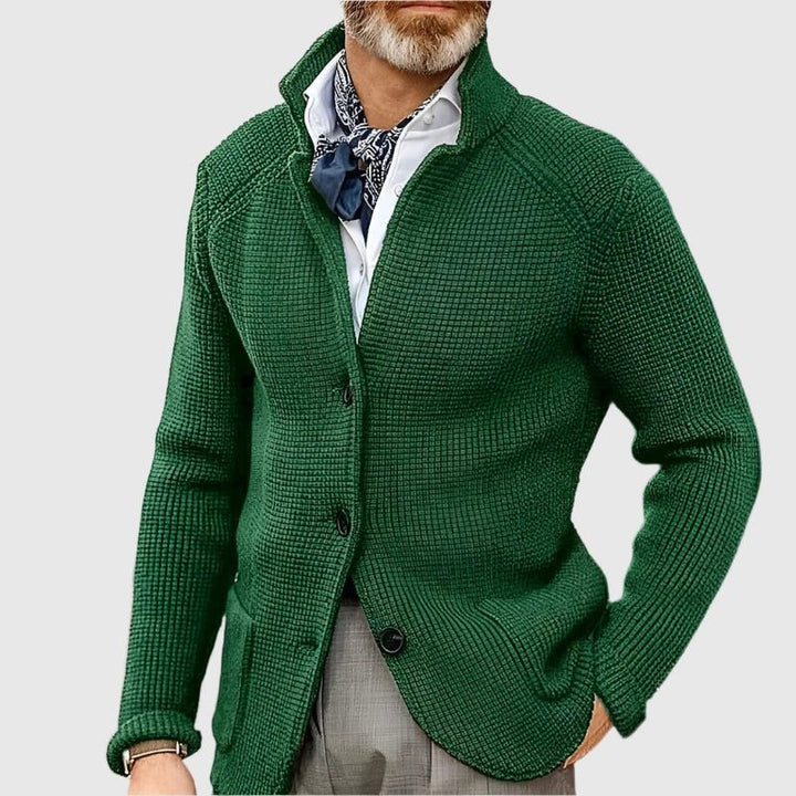 Knitted Cardigan Sweater with Button Closure for Men