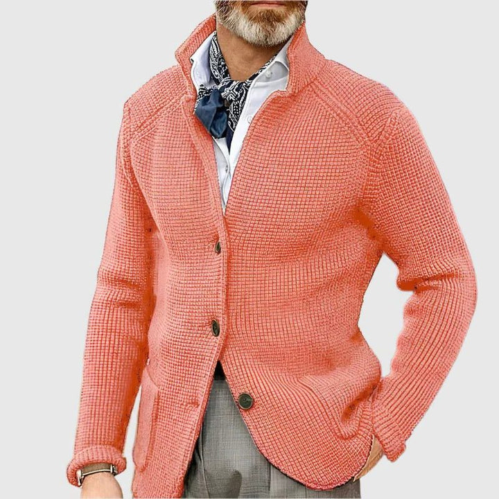 Knitted Cardigan Sweater with Button Closure for Men