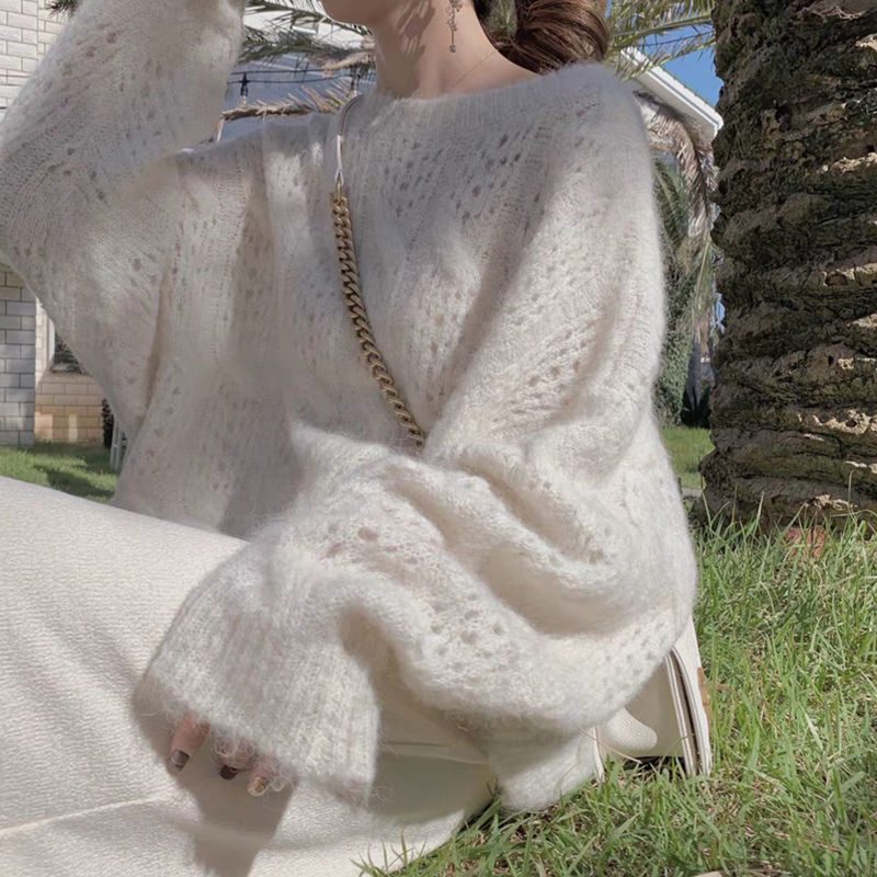 Knitted Sweater with Texture Pattern for Women