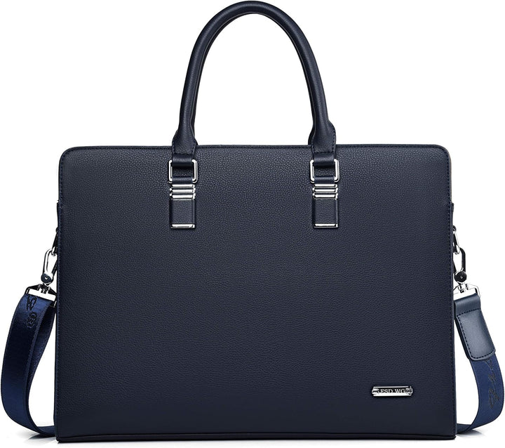Men's Genuine Leather Business Briefcase with Multiple Compartments