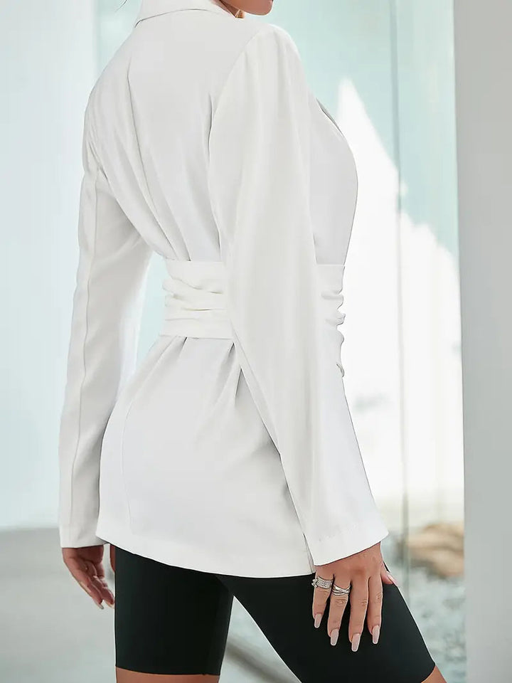 Pleated Blazer for Women Elegant Casual Formal