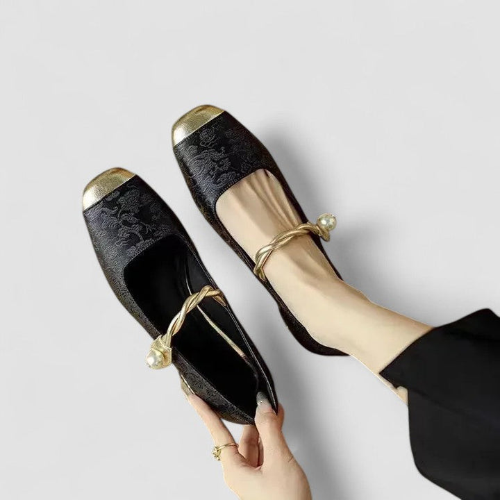 Nina | Spring Ballerina Shoes with Pearl Strap for Women