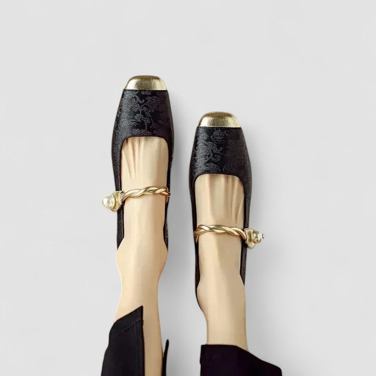 Nina | Spring Ballerina Shoes with Pearl Strap for Women