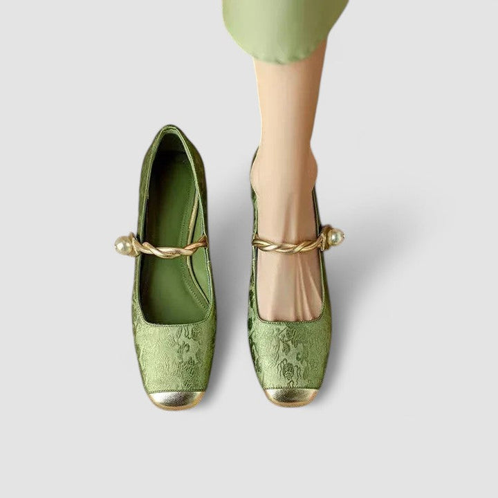 Nina | Spring Ballerina Shoes with Pearl Strap for Women