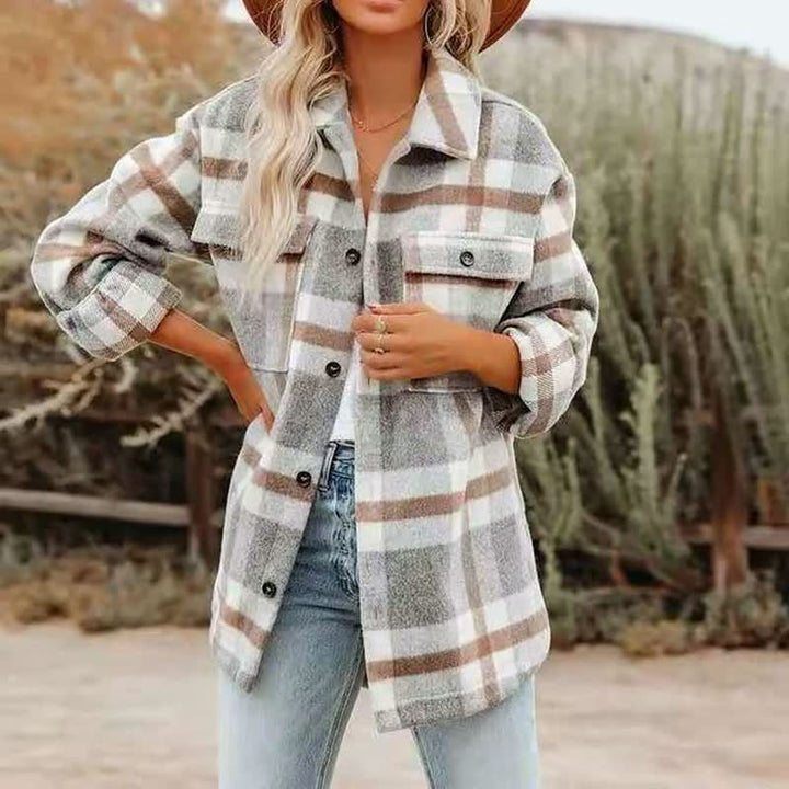 Checked Long Sleeve Shirt for Women