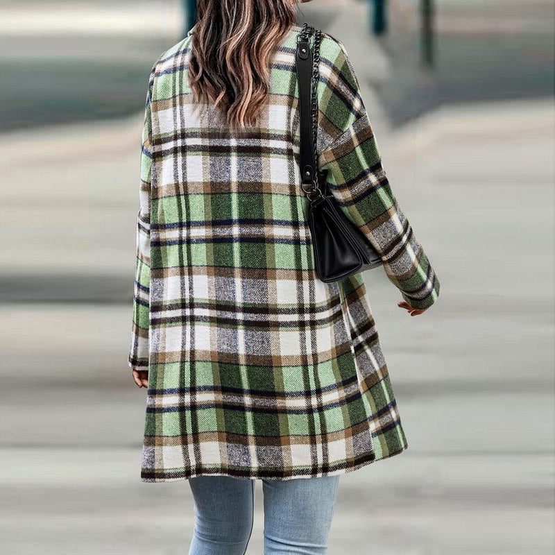 Checked Jacket with Long Sleeves for Women