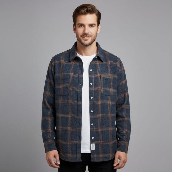 Checked Long Sleeve Shirt for Men