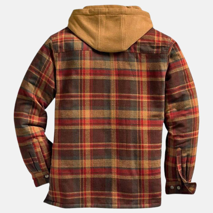 Checked Mid Jacket with Hood for Men
