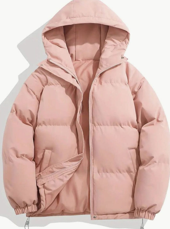 Quilted Puffer Jacket with Stand-Up Collar for Women