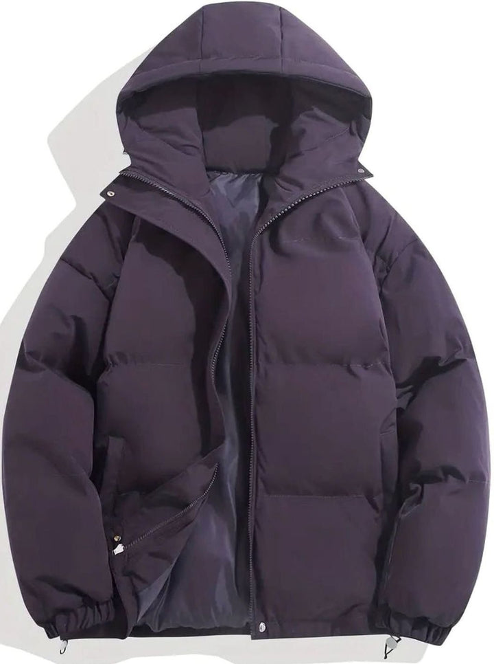 Quilted Puffer Jacket with Stand-Up Collar for Women