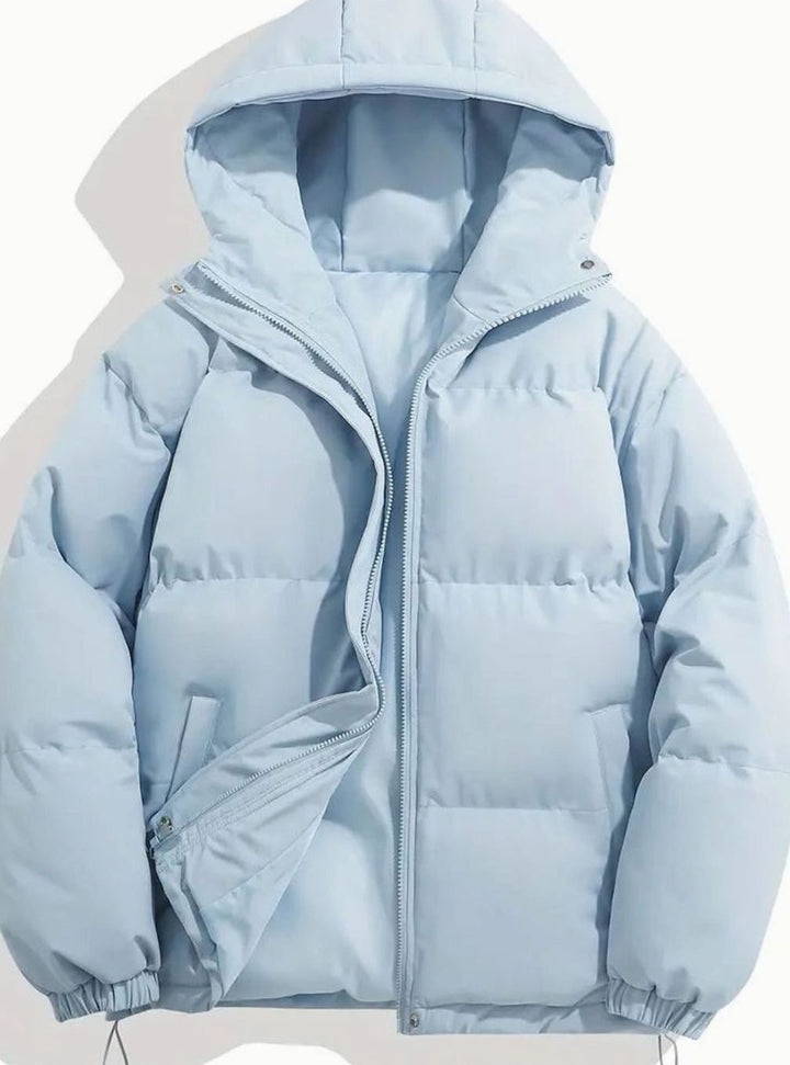 Quilted Puffer Jacket with Stand-Up Collar for Women