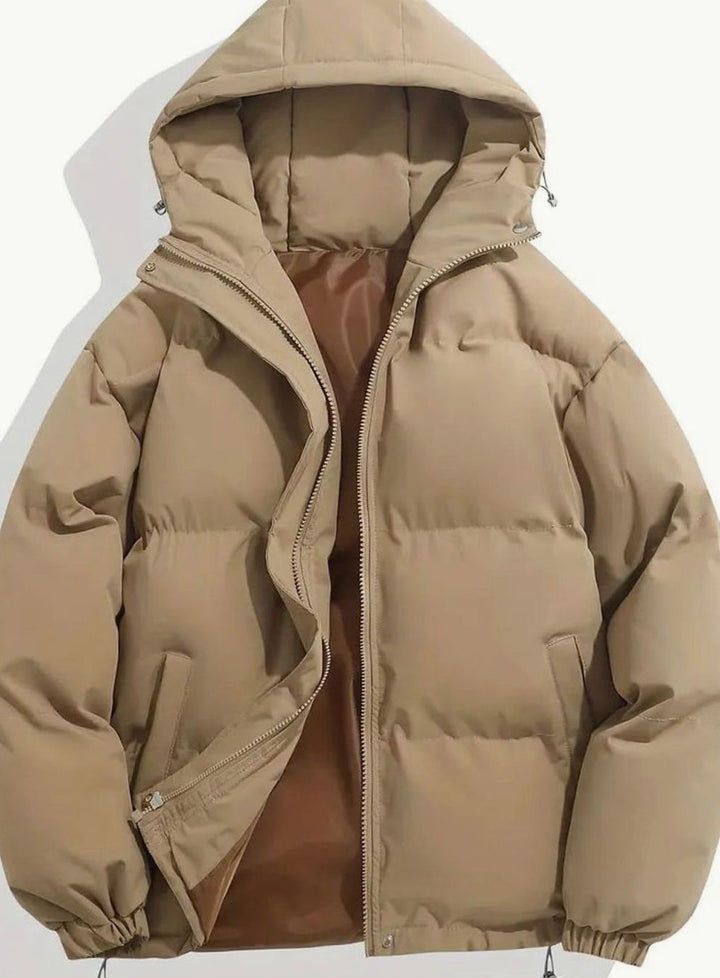 Quilted Puffer Jacket with Stand-Up Collar for Women