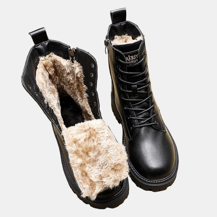Lined Ankle Boots with Laces for Women
