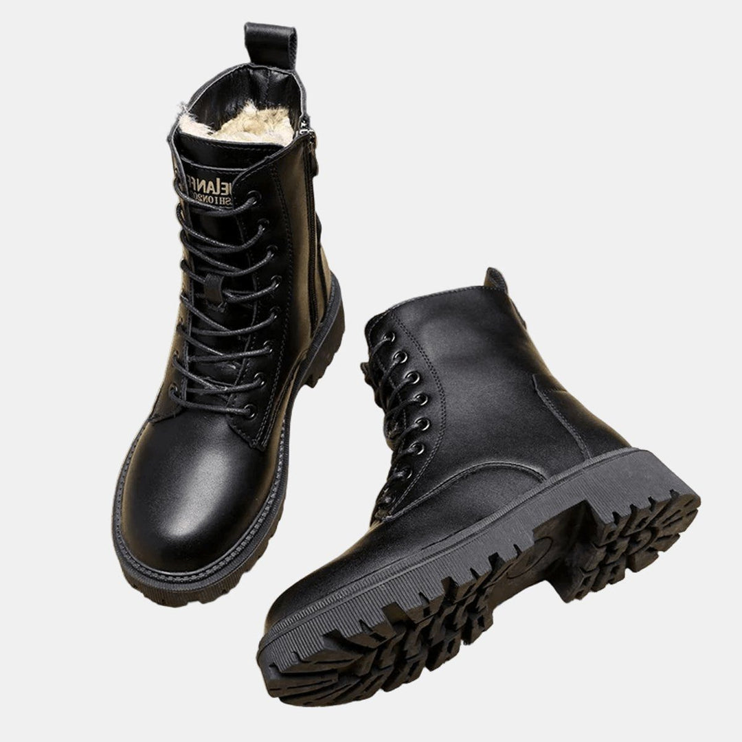 Lined Ankle Boots with Laces for Women