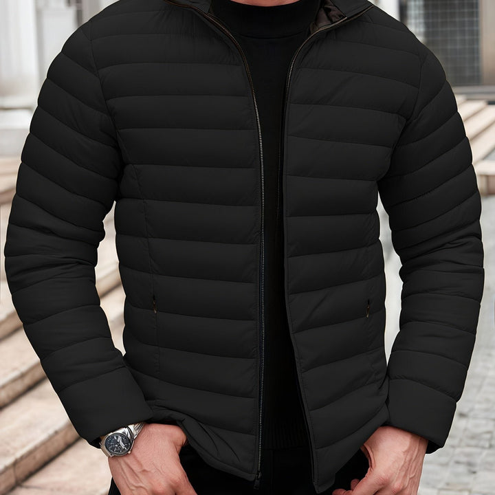 Padded Mid Jacket with Zipper for Men