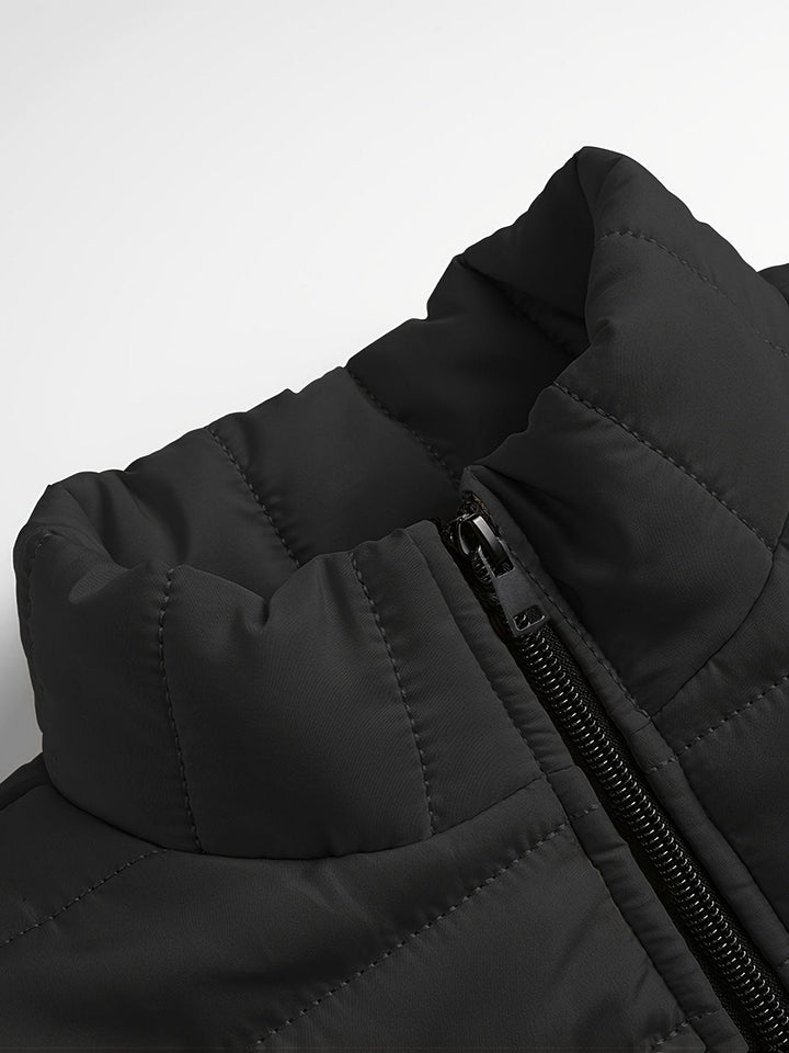 Padded Mid Jacket with Zipper for Men