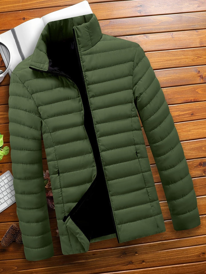 Padded Mid Jacket with Zipper for Men