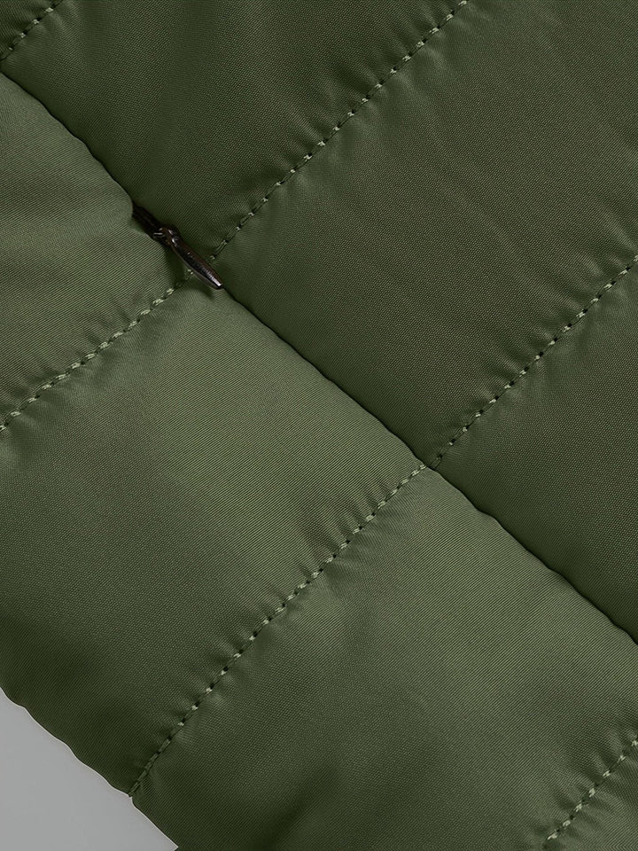 Padded Mid Jacket with Zipper for Men