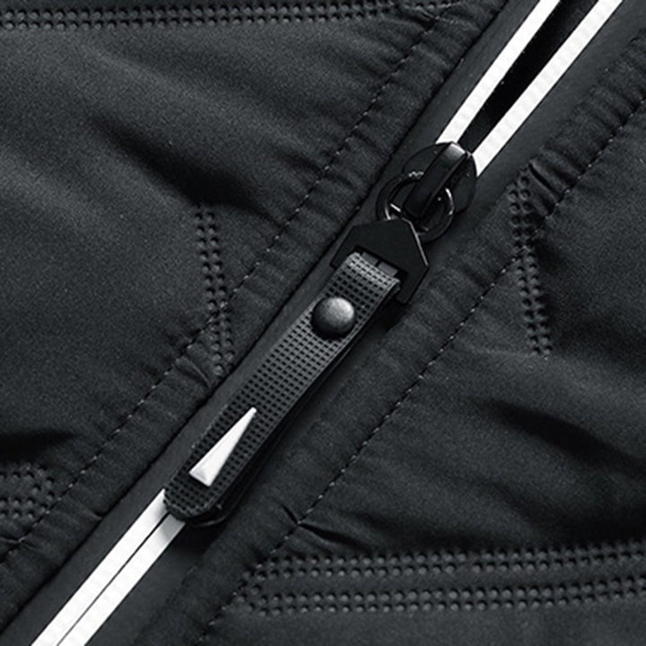 Padded Puffer Jacket with Stand-Up Collar for Men