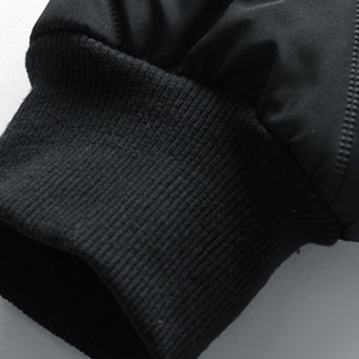 Padded Puffer Jacket with Stand-Up Collar for Men
