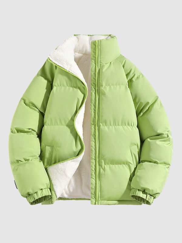 Padded Puffer Jacket with Fleece Lining for Men
