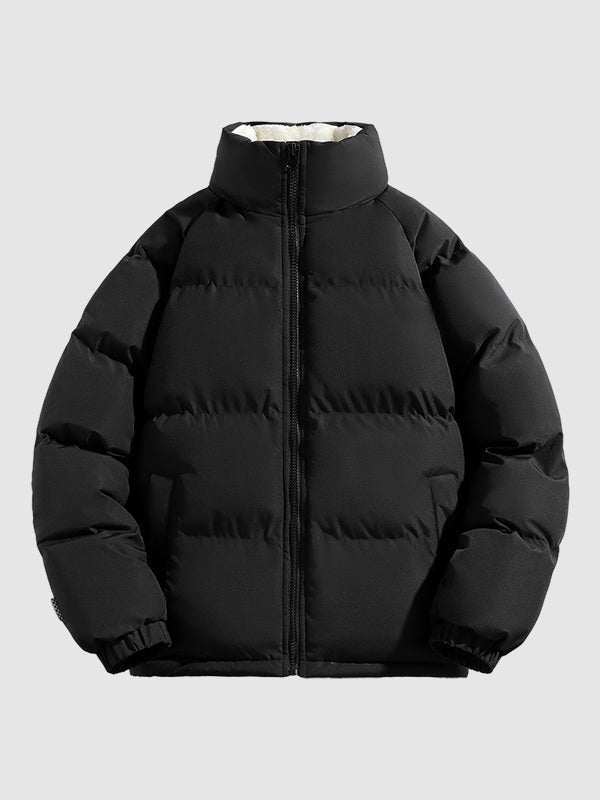 Padded Puffer Jacket with Fleece Lining for Men