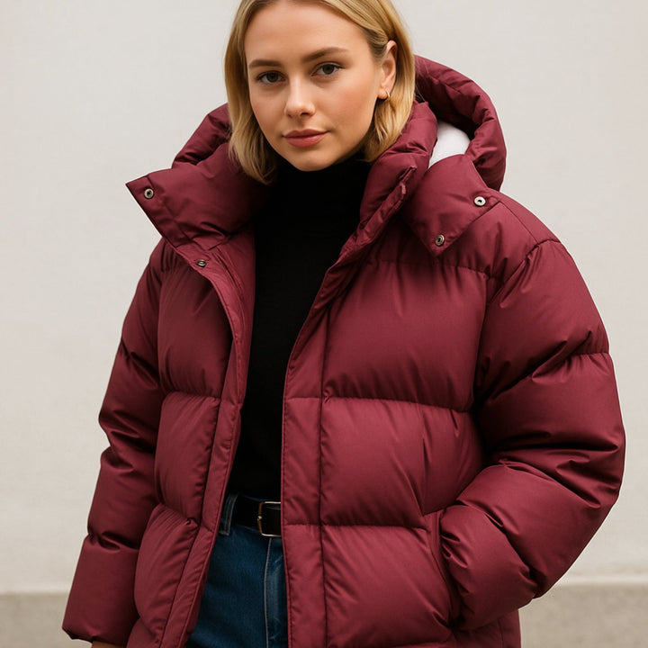Anna | Quilted Boxy Puffer Coat Women Winter Jacket with Hood