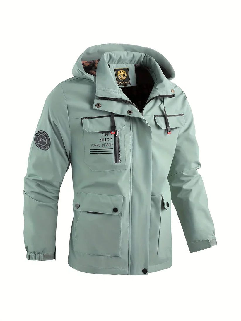 Padded Cargo Jacket with Hood for Men